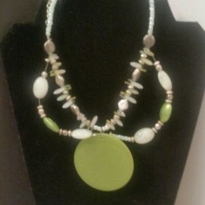 Cute beaded necklace in greens